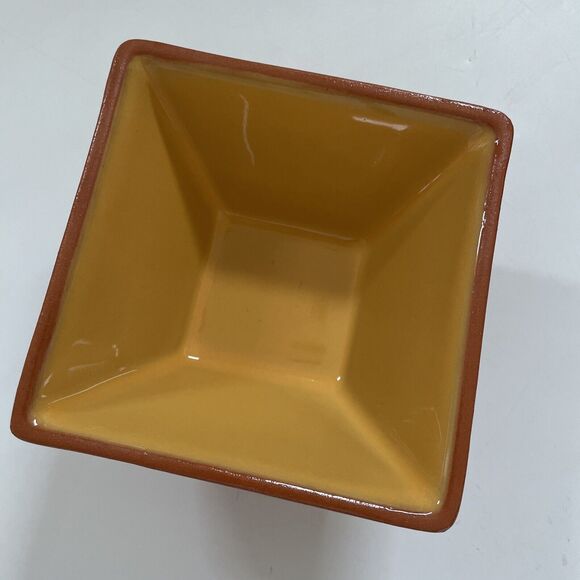 Crate & Barrel Set of Four Square Bowls Made in Portugal Southwestern Pottery - Picture 7 of 10